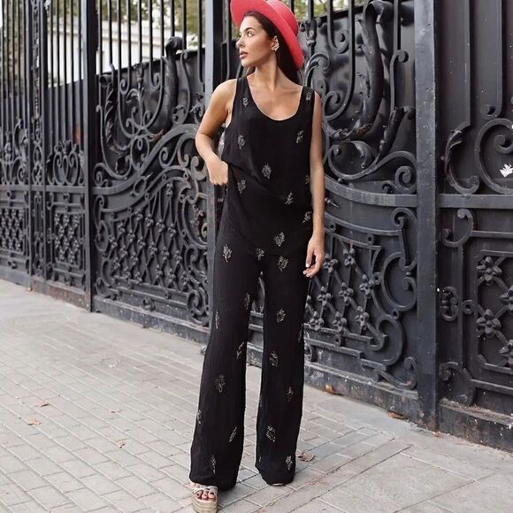 ZARA JEWEL RHINESTONE PANTS LIMITED EDITION - Picture 1 of 8